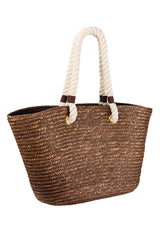 Straw Tote in Brown