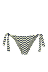 Tie Side Bottom in Reversible Yellow & Gray Print