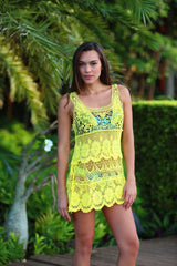 Tunic Crochet Tank in Yellow