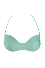 Drifter Bikini Top in Reversible Mint & Coral