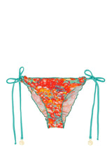 Tie Side Bottom in Coral with Crystals