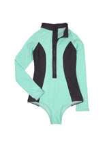 The Surf Suit in Mint, Black & Mint