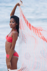 Sarong in Coral & Tan