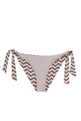 Tie Side Bottom in Reversible Pink & Gray Print