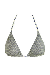 Triangle Top in Reversible Yellow & Gray Print