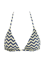 Triangle Top in Reversible Yellow & Gray Print