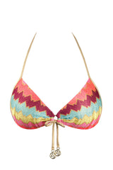 Push Up Top in Multicolor Zigzag