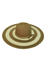 Striped Sun Hat in Brown & Tan