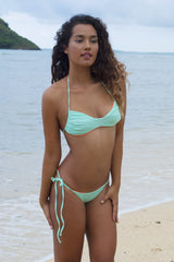 Drifter Bikini Top in Reversible Mint & Coral